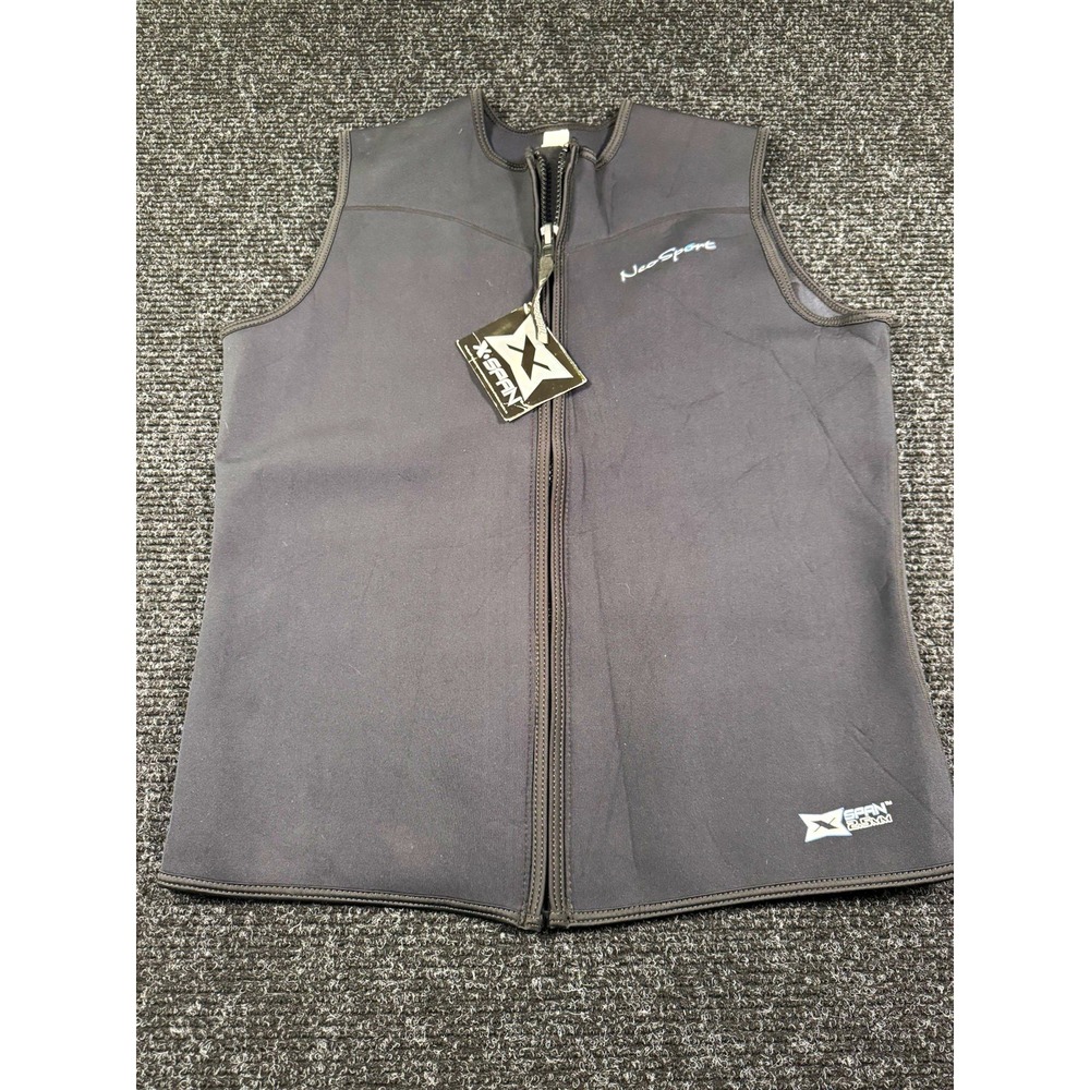 NeoSport XSPAN 2.5mm Wetsuit Vest Mens 5XLT Black Neoprene Full Zip NWT